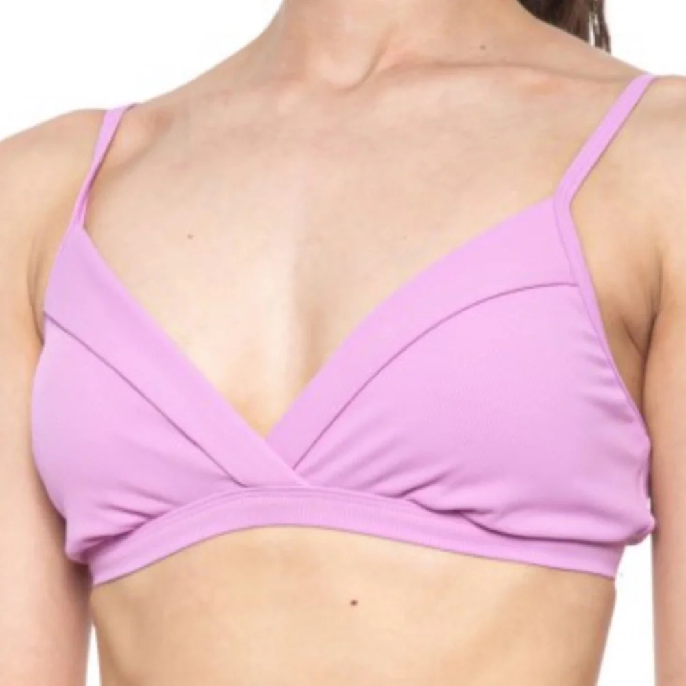 PRANA NWT Speckle Rib-Knit Bikini Top Violet Mist - Picture 3 of 6